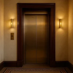 ALPINALUZ Applique Murale Dorée Lumière Double Haut/Bas, 2 Douilles GU10, Métallique, Ampoules Non Incluses