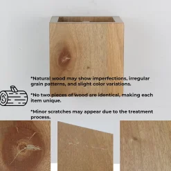 ALPINALUZ Applique Murale en Bois Design en Cube, Lumière Haut/Bas, Douille E27