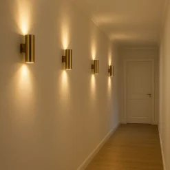 ALPINALUZ Applique Murale Bronze Vieilli Lumière Double Haut/Bas, 2 Douilles GU10, Métallique, Ampoules Non Incluses