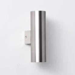 ALPINALUZ Applique Murale Nickel Lumière Double Haut/Bas, 2 Douilles GU10, Métallique, Ampoules Non Incluses