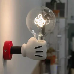 ALPINALUZ Lampe Murale Enfant E27 Design Amusant en Forme de Main Cartoon