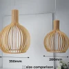 ALPINALUZ Suspension Design 28cm en Bois Style Nordique Artisanal E27 Hauteur Réglable pour Cuisine ou Salon