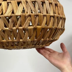 ALPINALUZ Suspension en rotin naturel 38cm Style bohème/nordique, douille E27