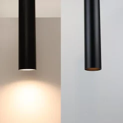 ALPINALUZ Suspension Linéaire Quadruple Design Minimaliste avec Tubes de 30cm Douille GU10 Noir Mat