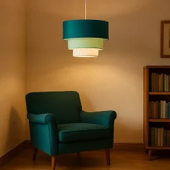 ALPINALUZ Suspension Textile à Trois Niveaux Vert, 38 cm x 30 cm, Douille E27