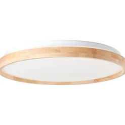 ALSON Plafonnier bois clair/blanc LED intégrée 32W métal/bois/plastique ampoule incluse