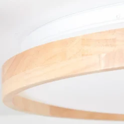 ALSON Plafonnier bois clair/blanc LED intégrée 32W métal/bois/plastique ampoule incluse