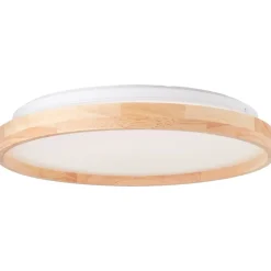 ALSON Plafonnier bois clair/blanc LED intégrée 26W métal/bois/plastique ampoule incluse