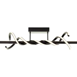 AMALIE Plafonnier noir LED intégrée 16W métal ampoule incluse