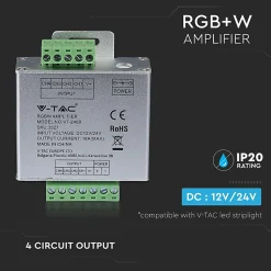 Amplificateur RGB LED - 4 canaux - 16A - Compatible V-TAC - DC 12/24V - Accessoire ruban LED