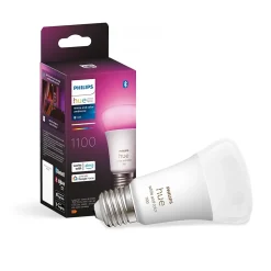 Ampoule connectée connectée dimmable Bluetooth Philips Hue IP20 A60 E27 1100lm 11W multicolore