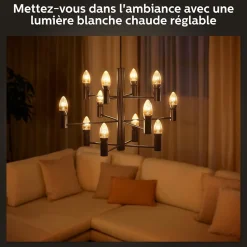 Ampoule connectée dimmable Bluetooth Philips Hue IP20 Flamme E14 300lm 4,5W blanc chaud