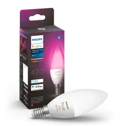 Ampoule connectée dimmable Bluetooth Philips Hue IP20 Flamme E14 470lm 5,3W multicolore