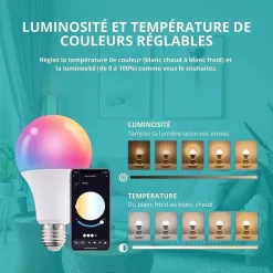 Ampoule connectée led e27 14w - wifi - rgbw