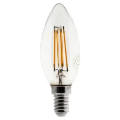 Ampoule déco filament LED Flamme 4W E14 470lm 2700K - Blanc chaud - Zenitech