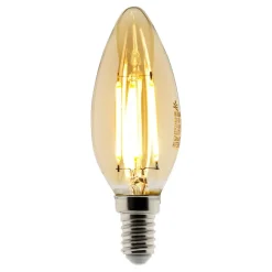 Ampoule Déco filament LED ambrée Flamme 4W E14 400lm 2500KK