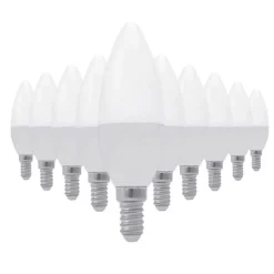 Ampoule E14 LED 8W 220V C37 180 (Pack de 10) - Blanc Chaud 2300k - 3500k - SILUMEN