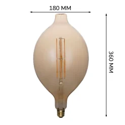 Ampoule filament LED BT180 8W Dimmable 2200K E27, ampoule Géant Edison Vintage décorative en verre