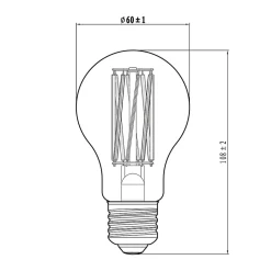 Ampoule LED à filament A60 E27 806lm=60W blanc chaud Jacobsen ⌀6 x H.10.8cm Eco