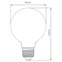 Ampoule LED à filament ballon Jacobsen E27 1055 lm 7.8W 75W blanc chaud laiteux