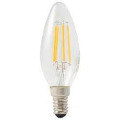 Ampoule LED à filament flamme transparent E14 470lm 3.4W = 40W Ø3.5cm Diall blanc chaud