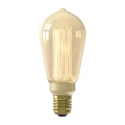 Ampoule LED à filament Glassfib doré dimmable E27 ST64 ⌀6,4cm 120lm 3,5W blanc chaud Calex