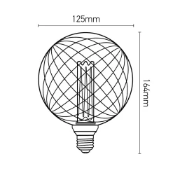 Ampoule LED à filament linéaire globe E27 120lm 3,5W blanc chaud ⌀13,2 cm ambrée