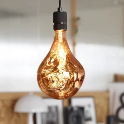 Ampoule LED à filament spirale spéciale E27 50lm 4W blanc chaud ⌀20 cm cuivré