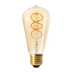 Ampoule LED à filament spirale spéciale E27 450lm 8W blanc chaud ⌀6,7 cm ambrée
