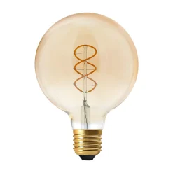 Ampoule LED à filament spirale globe E27 450lm 8W blanc chaud ⌀12,8 cm ambrée