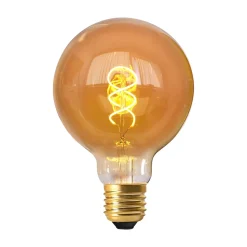 Ampoule LED à filament spirale globe E27 450lm 8W blanc chaud ⌀12,8 cm ambrée