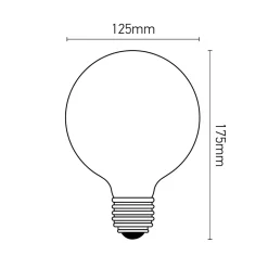 Ampoule LED à filament spirale globe E27 450lm 8W blanc chaud ⌀12,8 cm ambrée