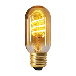 Ampoule LED à filament spirale tube E27 270lm 4W blanc chaud ⌀4,8 cm ambrée