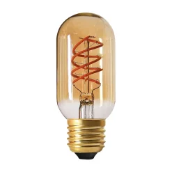 Ampoule LED à filament spirale tube E27 270lm 4W blanc chaud ⌀4,8 cm ambrée