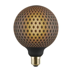 Ampoule LED à filament Tatoo E27 130lm 6W blanc chaud ⌀12,8 cm noir