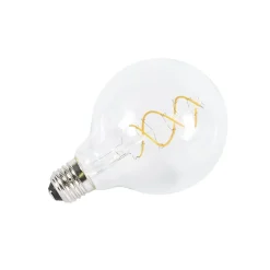 Ampoule LED à filament torsadé E27 G95 transparente 5W 400lm 2200K