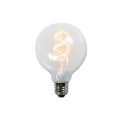 Ampoule LED à filament torsadé E27 G95 transparente 5W 400lm 2200K