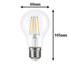 Ampoule LED - SILUMEN - E27 6W Filament A60 - Blanc Neutre 4200k - 5500k - Classe A+