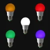 Ampoule LED - Silumen - E27 5W RGB - Multicolore - Pack de 5
