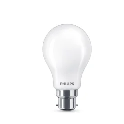 Ampoule LED A60 B22 840lm=60W blanc chaud Philips ⌀6 cm dépoli