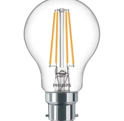 Ampoule LED B22 A60 transparent 806lm 7W = 60W IP20 blanc chaud Philips
