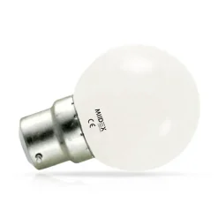 Ampoule LED B22 1W Blanc chaud 3000K Dépoli 45x68mm