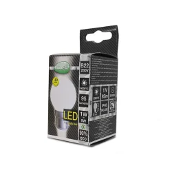 Ampoule LED B22 1W 6000K Blanc Jour Dépoli 95lm 45x68mm