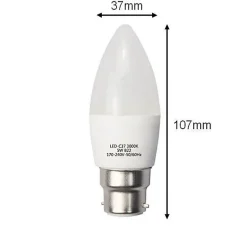 Ampoule LED B22 6W 220V C37 180 - Blanc Chaud - SILUMEN