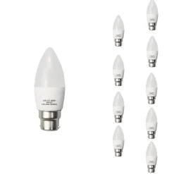 Ampoule LED B22 6W 220V C37 180 degrés (Pack de 10) - Blanc Neutre 4000K - 5500K - SILAMP