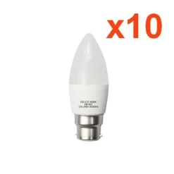 Ampoule LED B22 6W 220V C37 180 degrés (Pack de 10) - Blanc Froid 6000K - 8000K - SILAMP