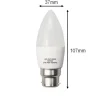 Ampoule LED B22 6W 220V C37 180 degrés - Blanc Chaud 2300K - 3500K - SILAMP
