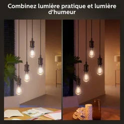 Ampoule LED connectée Edison Philips Hue E27 IP20 580lm 9W blanc doux