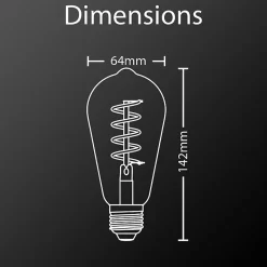 Ampoule LED connectée KOZii, éclairage multi-blancs, Filament E27 ST64 au verre ambré, 4,9W cons. Variation de luminosité
