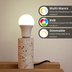 Ampoule LED connectée KOZii, éclairage blancs + couleurs, E14 P45 Opaque 6W Variation de couleur et luminosité